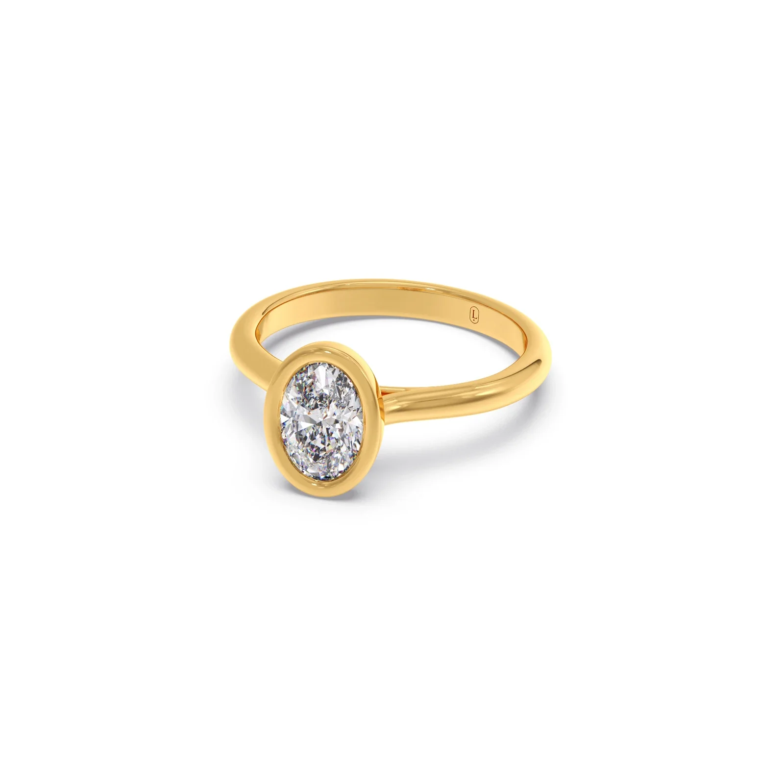 1 ct Bezel setting Oval Cut Solitaire Ring - Image 4