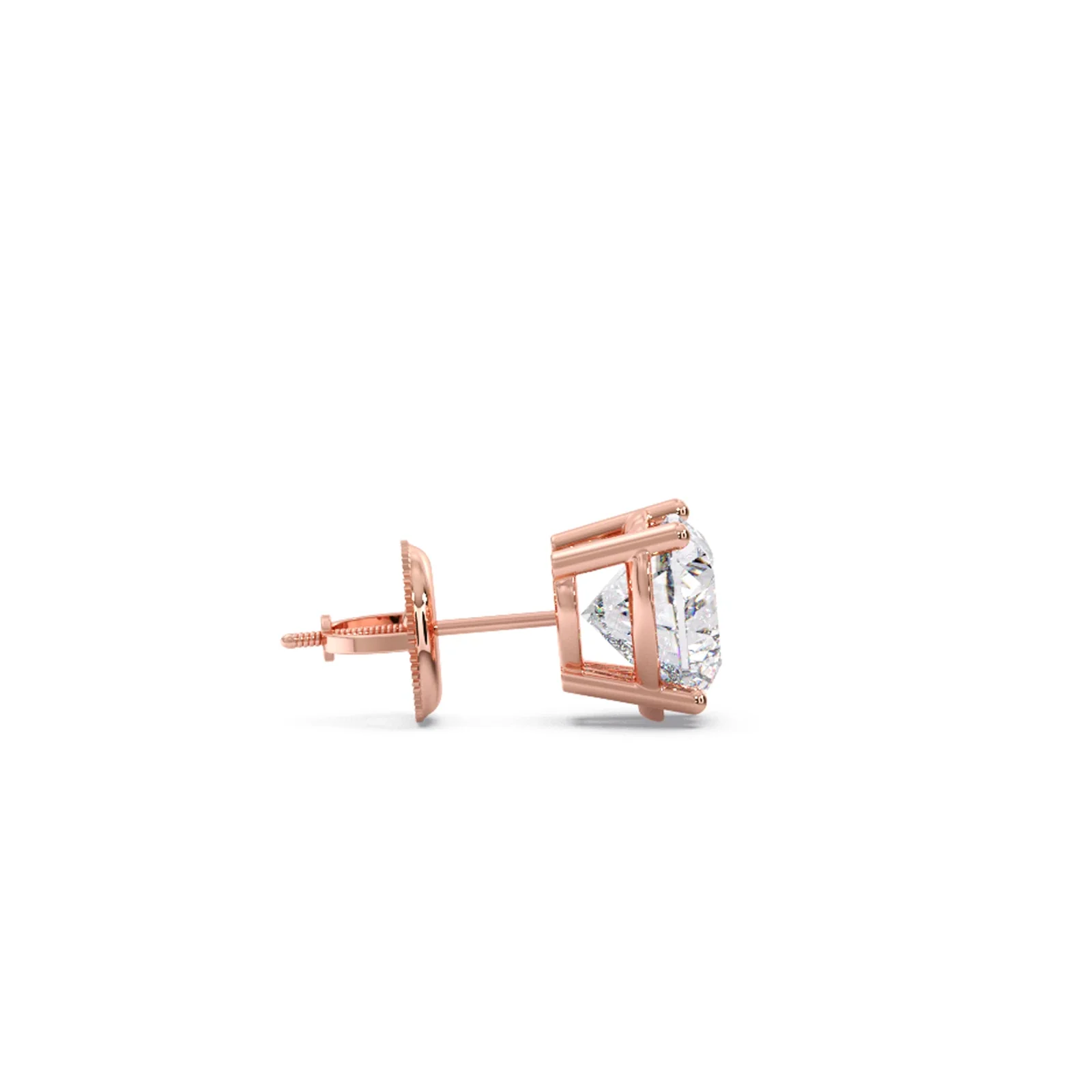 Heart-Shaped Diamond Stud Earrings - Image 3