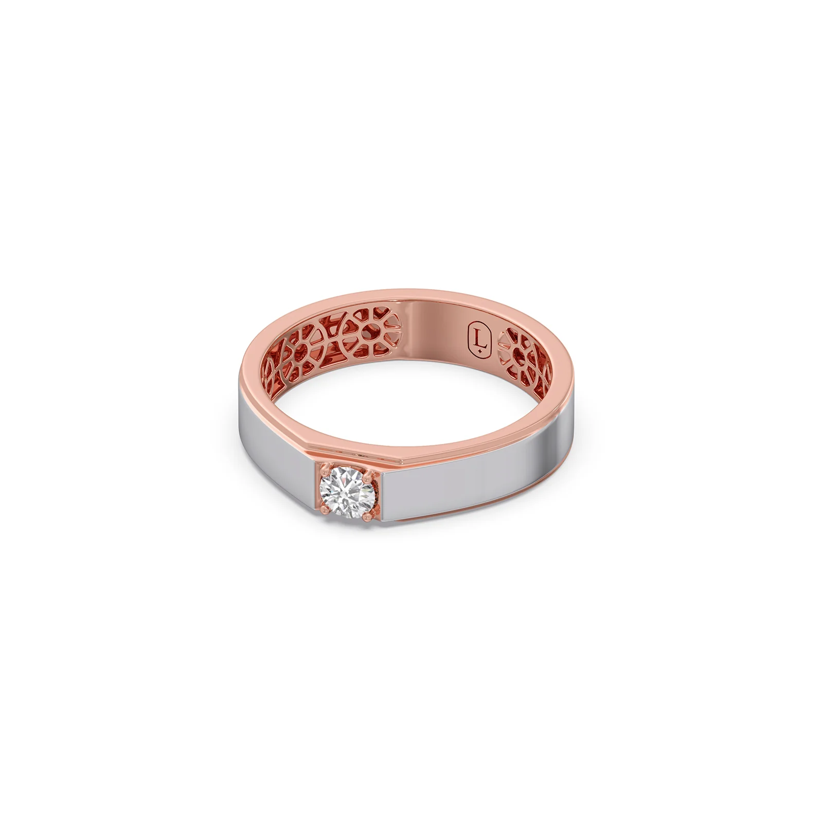 Round Brilliant Cut Diamond Mens Ring - Image 8